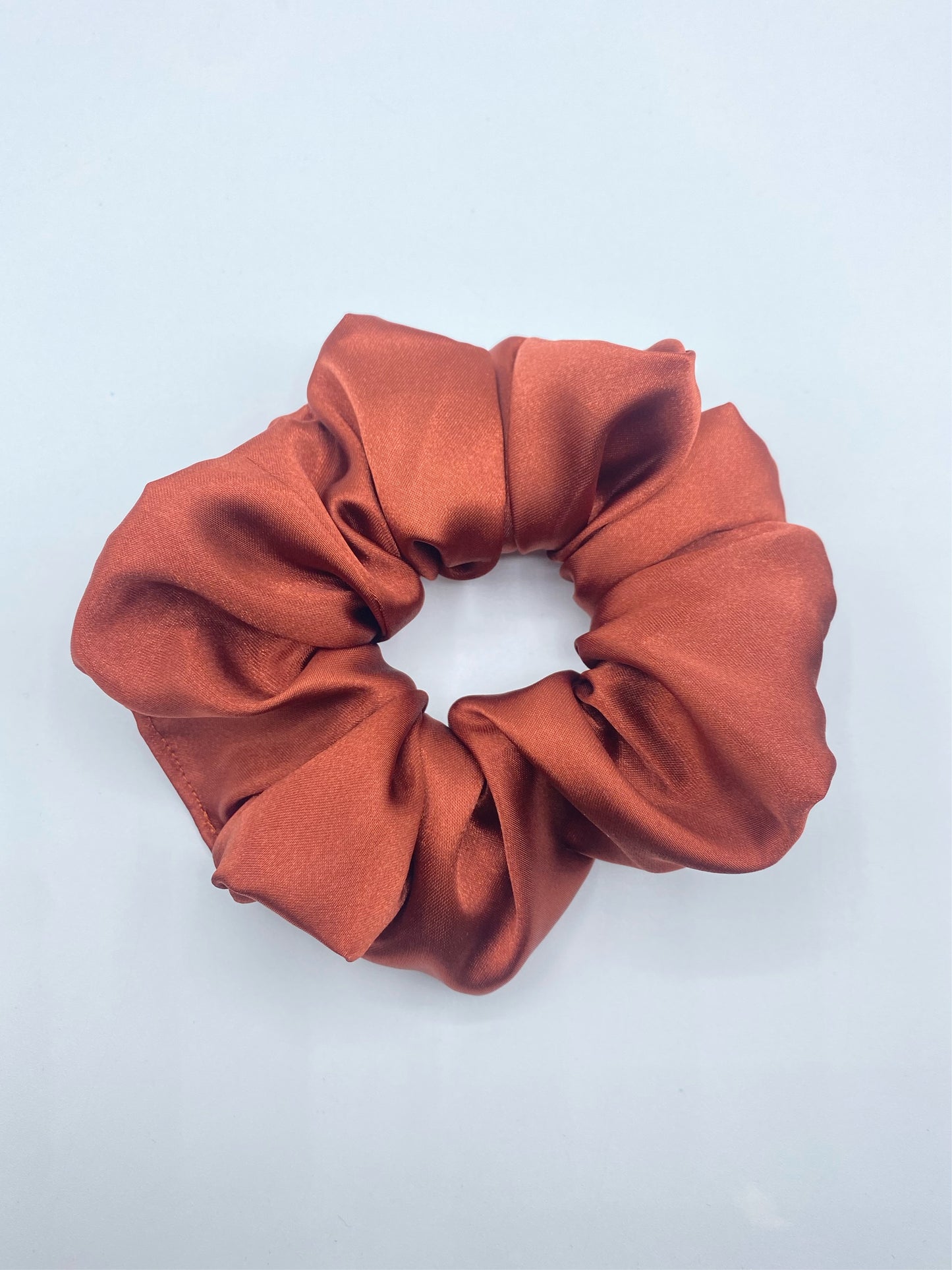 Burgundy/Burnt Orange Satin Scrunchie