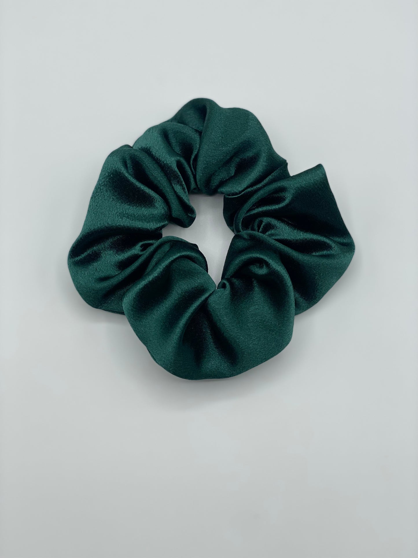 Emerald Green Satin Scrunchie