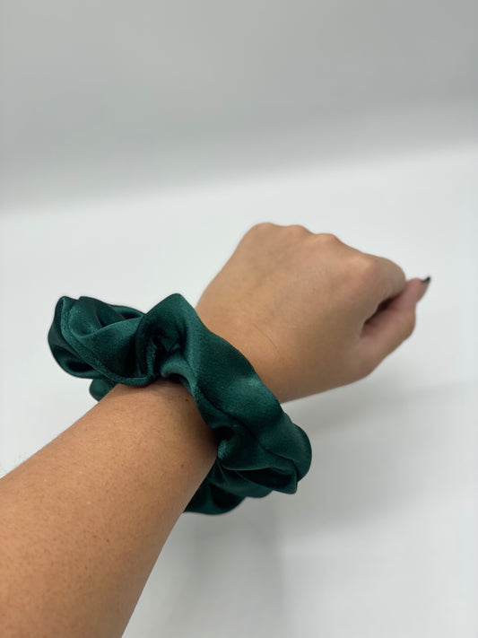 Emerald Green Satin Scrunchie