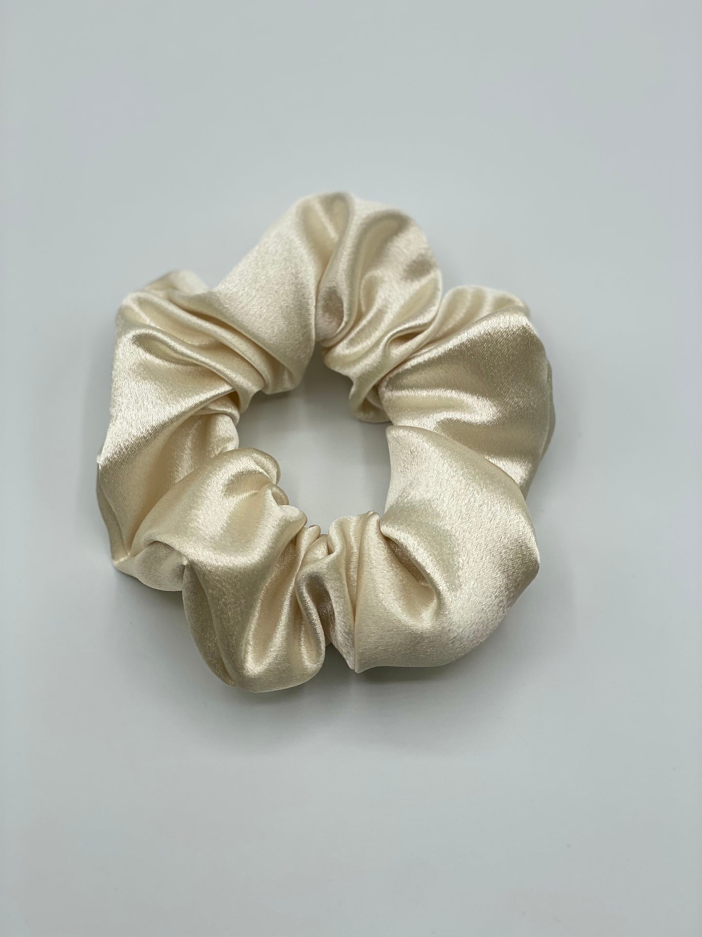 Ivory Satin Scrunchie