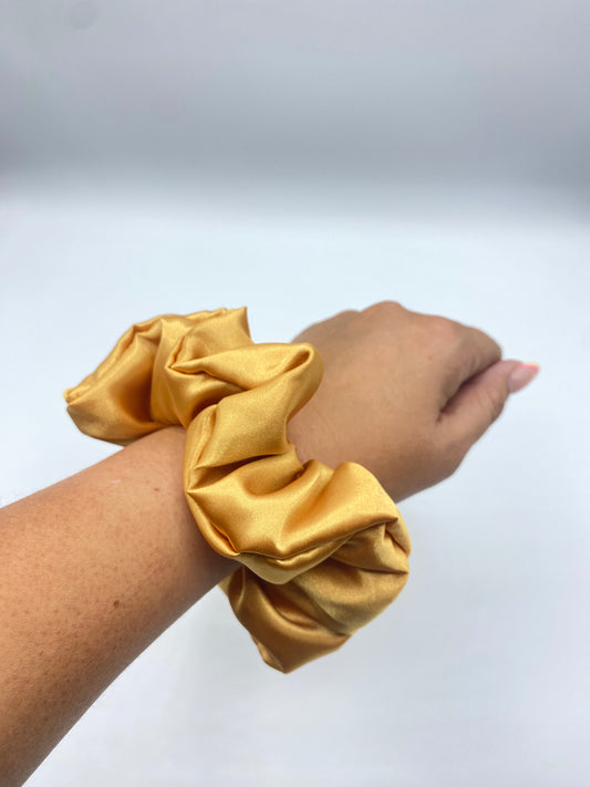 Mustard Satin Scrunchie