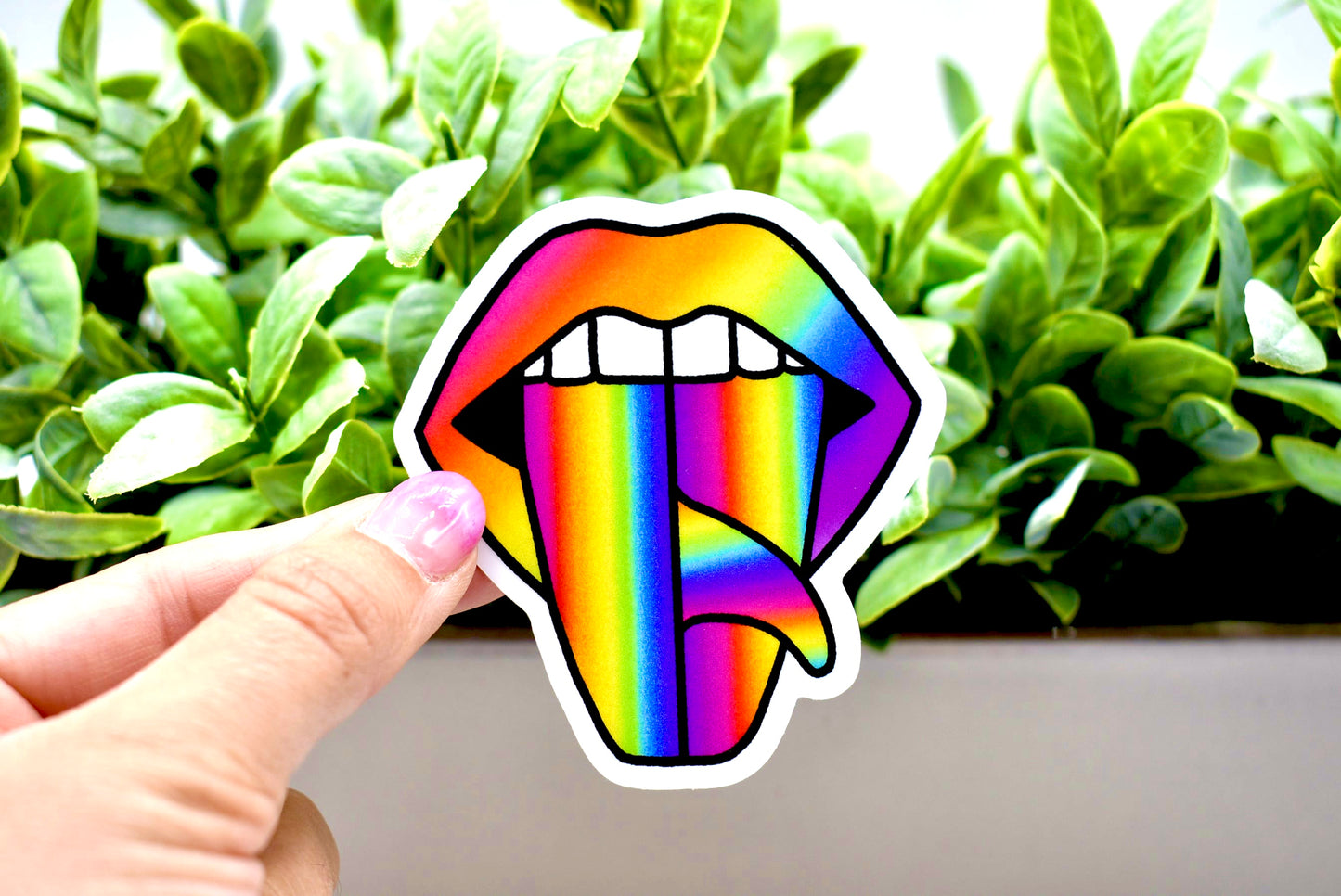 Rainbow Surf Board Tongue Sticker