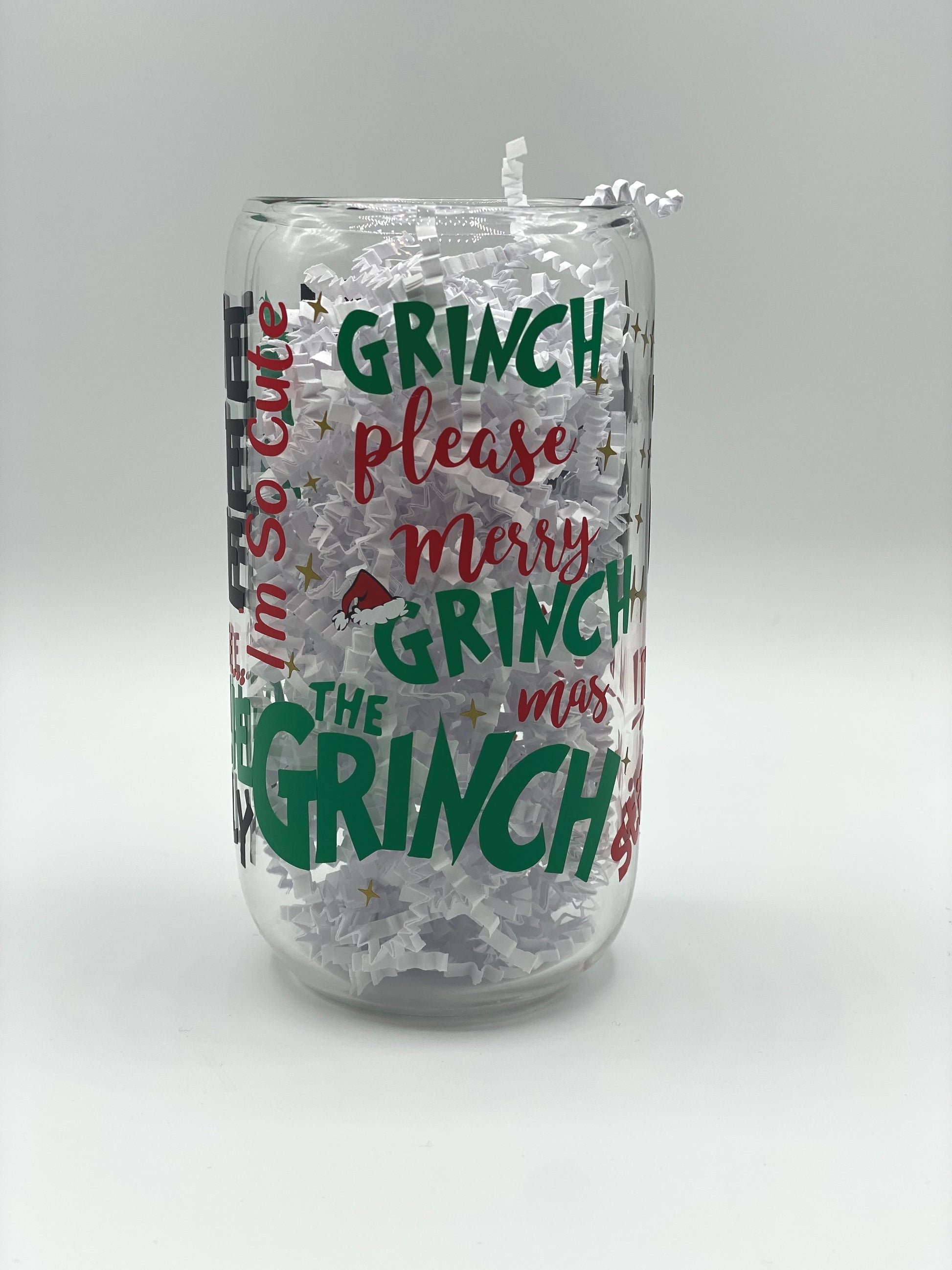 I am a Grinch before Coffee Iced Coffee Cup, Glass Beer Can