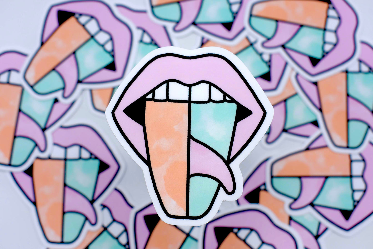 Pastel Surf Board Tongue Sticker