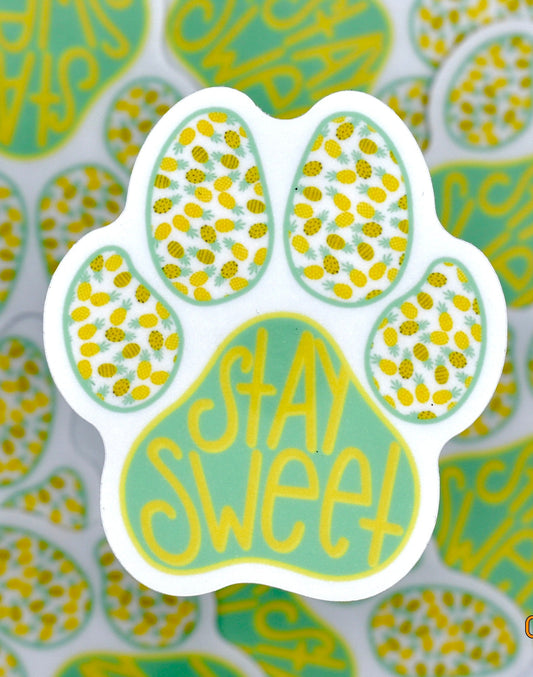 Pineapple Paw Print Sticker